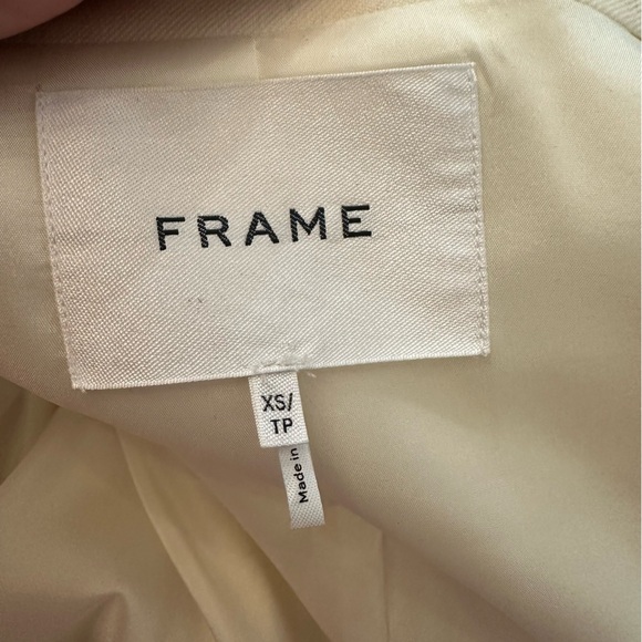 $648 Frame oversized cut edge blazer in off white- Size XS - Picture 10 of 10